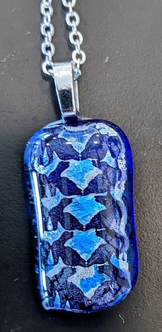 Dichroic pendant with silver hypoallergenic bail and chain