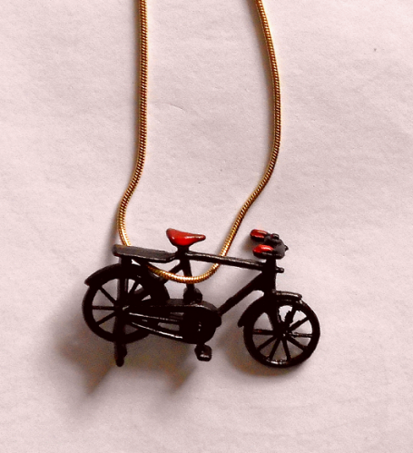 Bicycle charm with steel chain